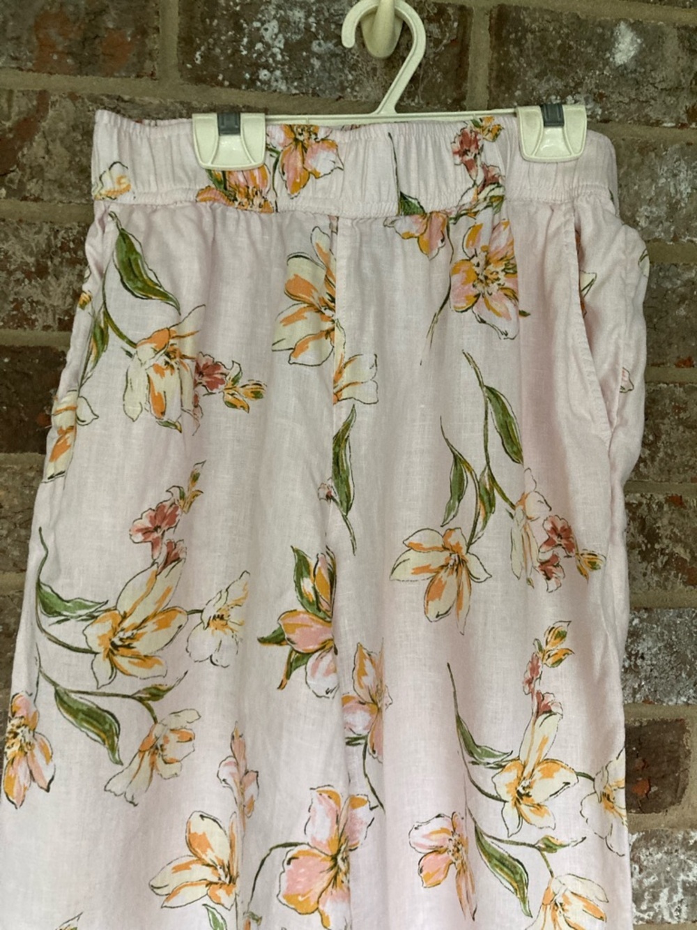 Floral linen wide leg pants Rachel Roy Size M Comfort Knit - Picture 4 of 10